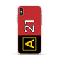 Custom Runway Location and Hold Position Apple iPhone Xs Impact Case Pink Edge on Gold Phone
