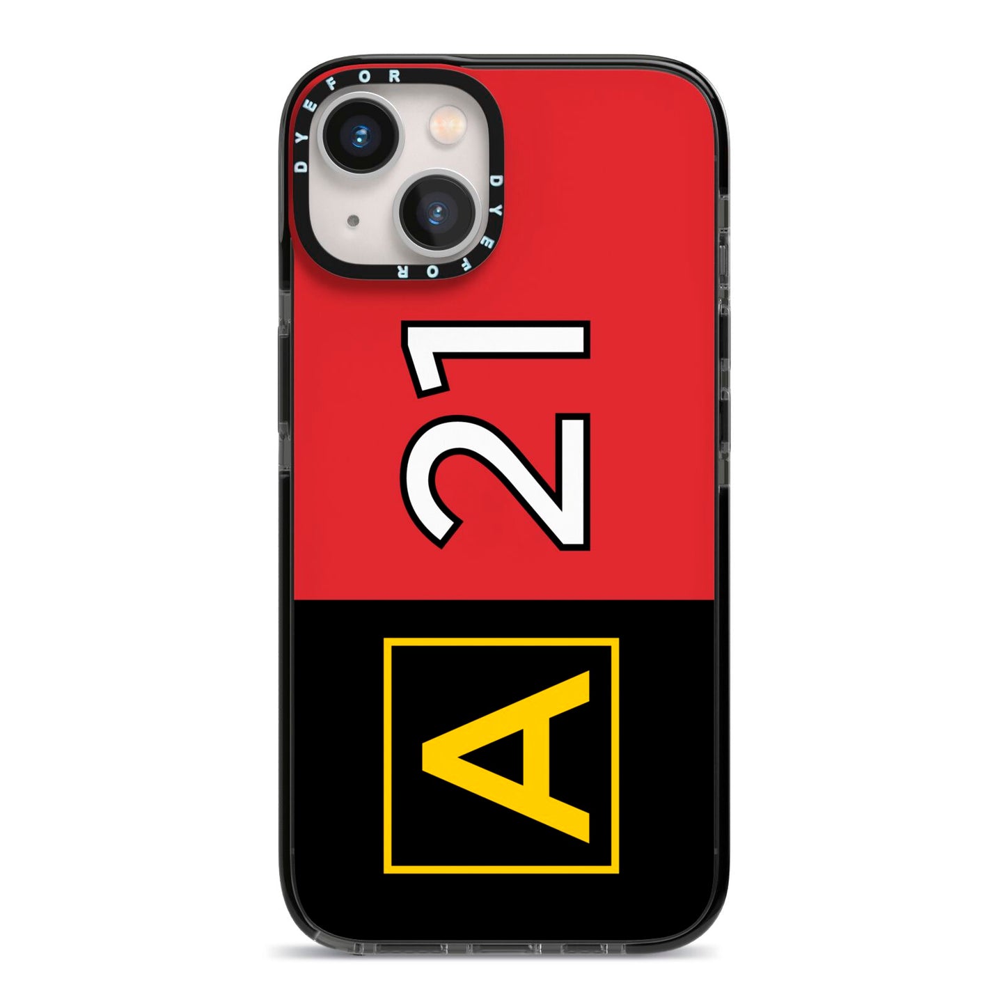 Custom Runway Location and Hold Position iPhone 13 Black Impact Case on Silver phone