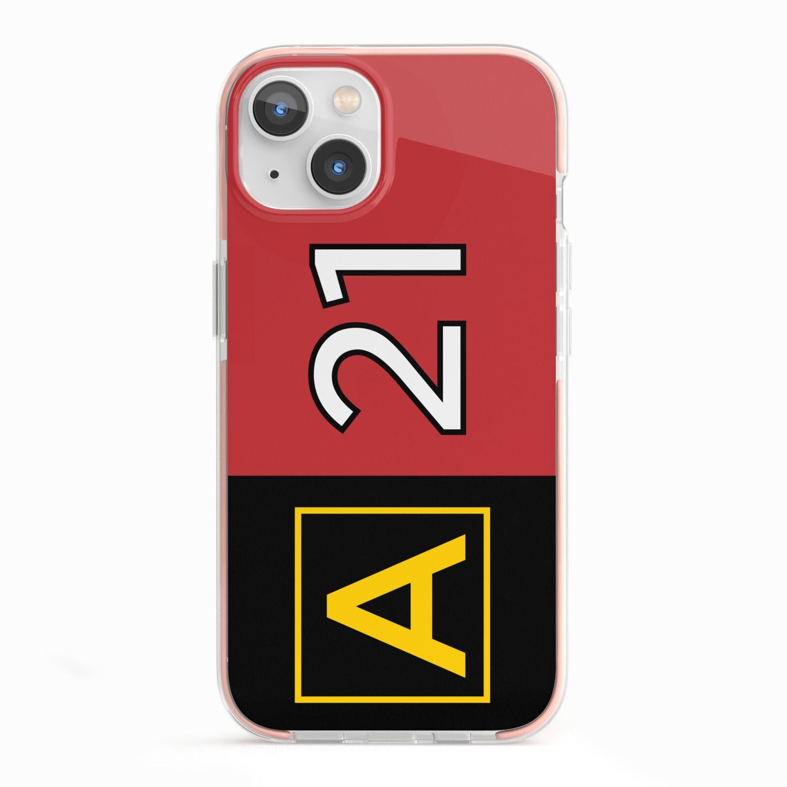Custom Runway Location and Hold Position iPhone 13 TPU Impact Case with Pink Edges