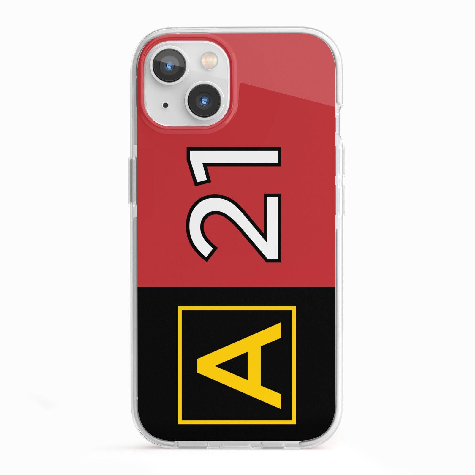 Custom Runway Location and Hold Position iPhone 13 TPU Impact Case with White Edges