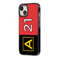 Custom Runway Location and Hold Position iPhone 14 Black Impact Case Side Angle on Silver phone