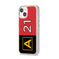 Custom Runway Location and Hold Position iPhone 14 Glitter Tough Case Starlight Angled Image