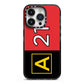 Custom Runway Location and Hold Position iPhone 14 Pro Black Impact Case on Silver phone
