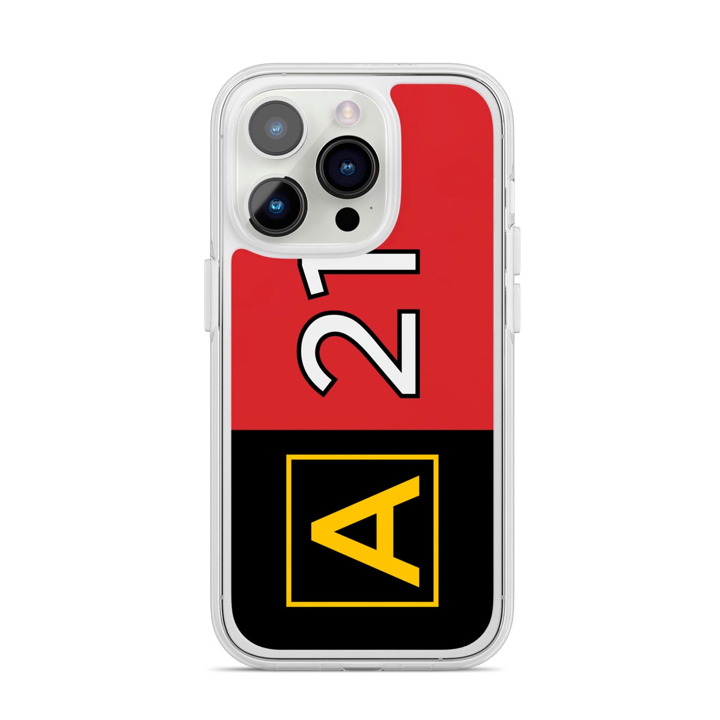 Custom Runway Location and Hold Position iPhone 14 Pro Clear Tough Case Silver