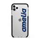 Custom Sci Fi Text Apple iPhone 11 Pro Max in Silver with Black Impact Case