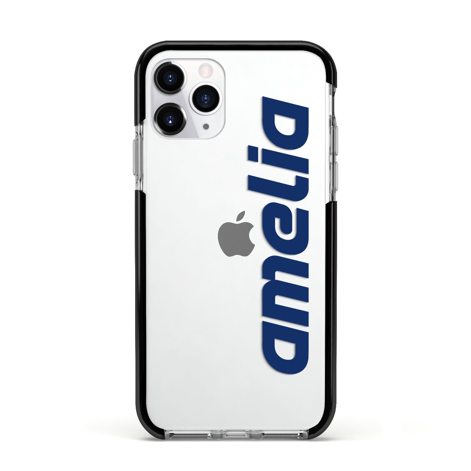 Custom Sci Fi Text Apple iPhone 11 Pro in Silver with Black Impact Case