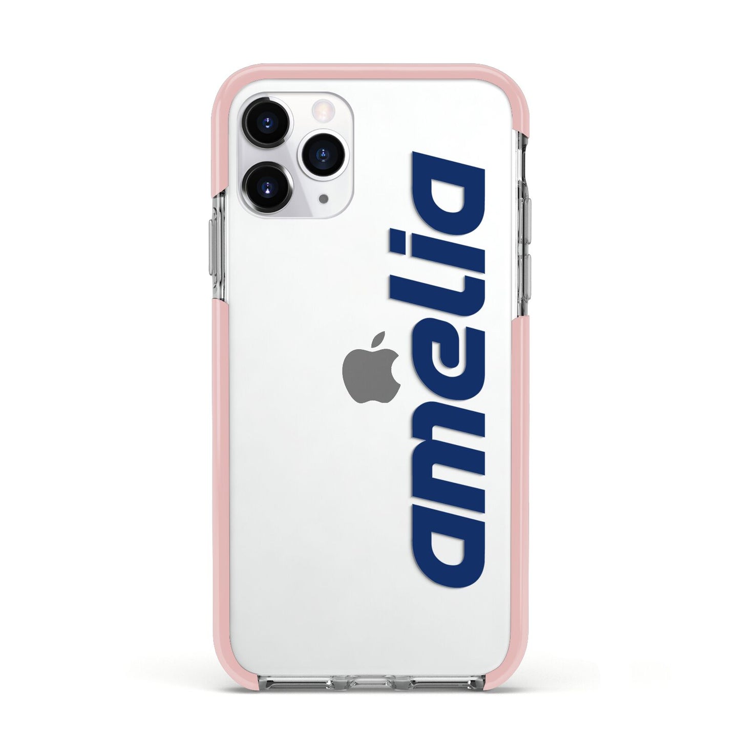 Custom Sci Fi Text Apple iPhone 11 Pro in Silver with Pink Impact Case