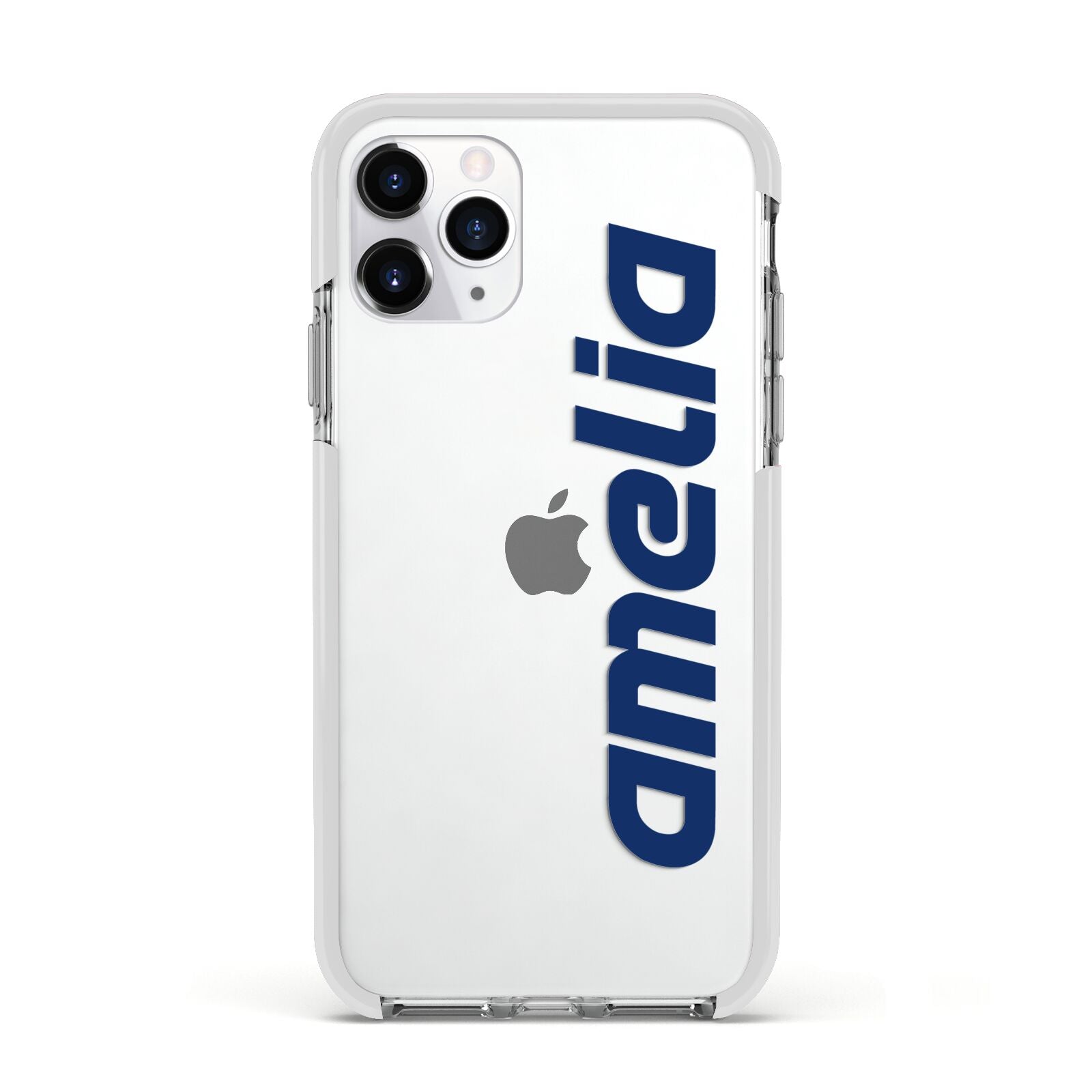 Custom Sci Fi Text Apple iPhone 11 Pro in Silver with White Impact Case