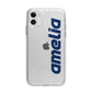 Custom Sci Fi Text Apple iPhone 11 in White with Bumper Case
