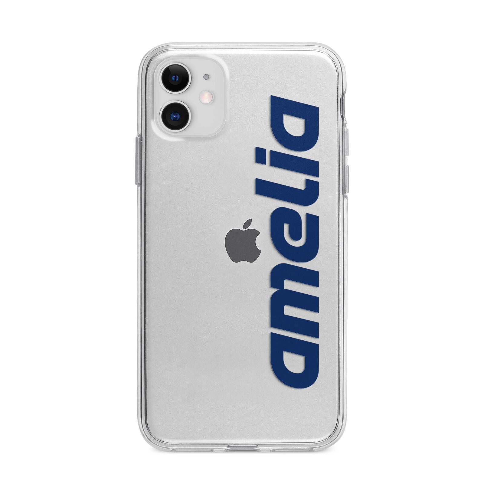 Custom Sci Fi Text Apple iPhone 11 in White with Bumper Case