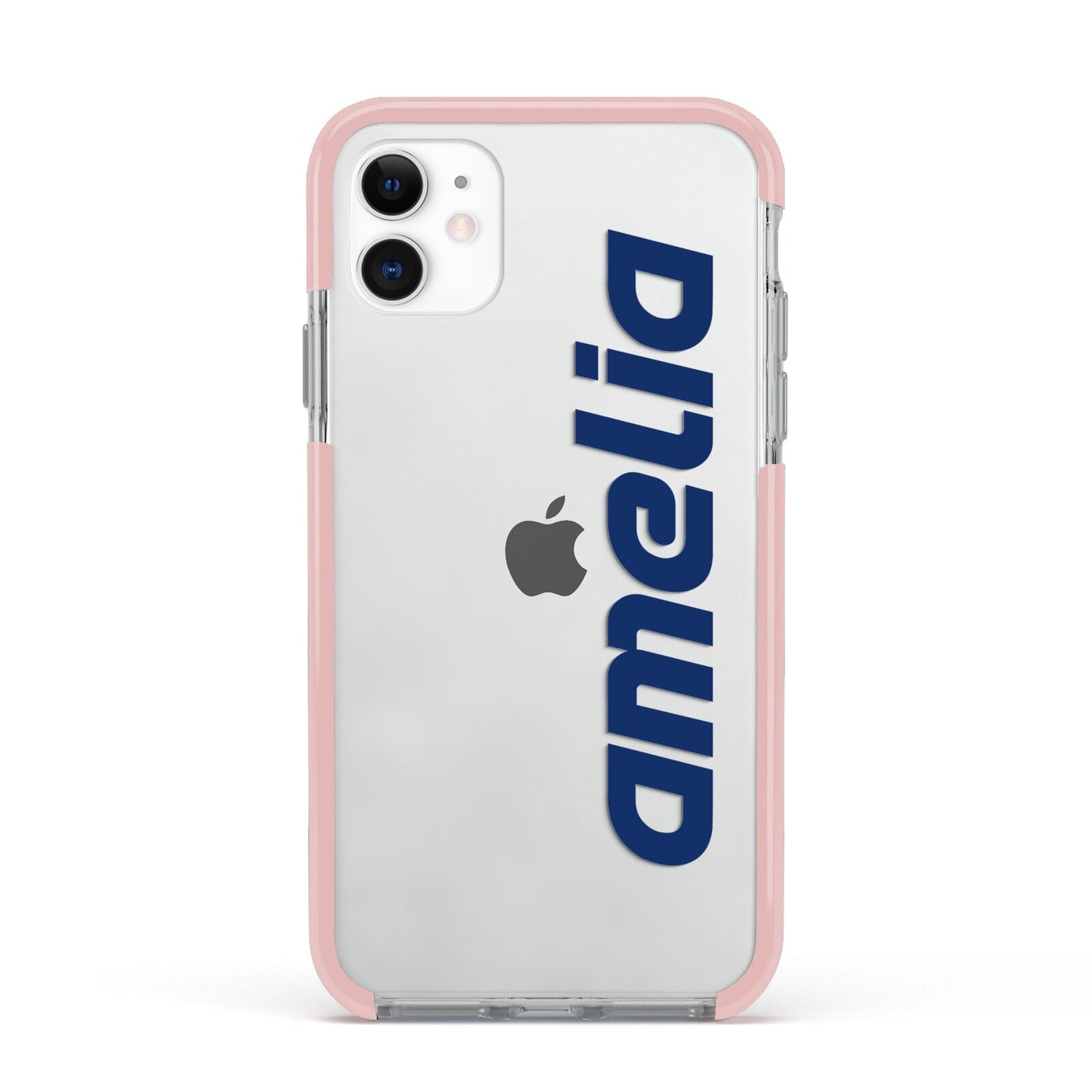 Custom Sci Fi Text Apple iPhone 11 in White with Pink Impact Case
