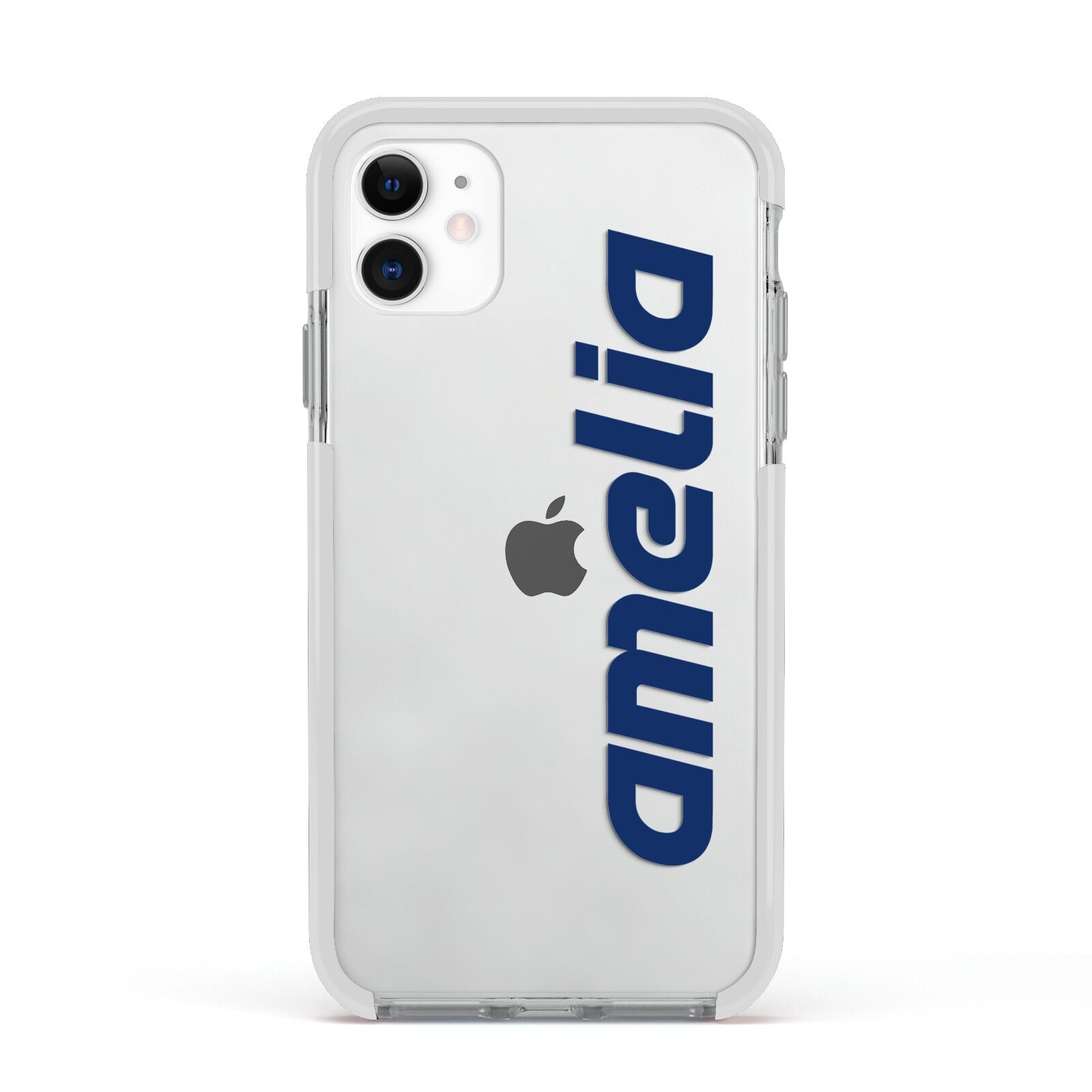 Custom Sci Fi Text Apple iPhone 11 in White with White Impact Case