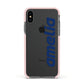 Custom Sci Fi Text Apple iPhone Xs Impact Case Pink Edge on Black Phone