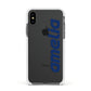 Custom Sci Fi Text Apple iPhone Xs Impact Case White Edge on Black Phone