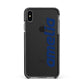 Custom Sci Fi Text Apple iPhone Xs Max Impact Case Black Edge on Black Phone