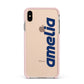 Custom Sci Fi Text Apple iPhone Xs Max Impact Case Pink Edge on Gold Phone