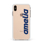 Custom Sci Fi Text Apple iPhone Xs Max Impact Case White Edge on Gold Phone