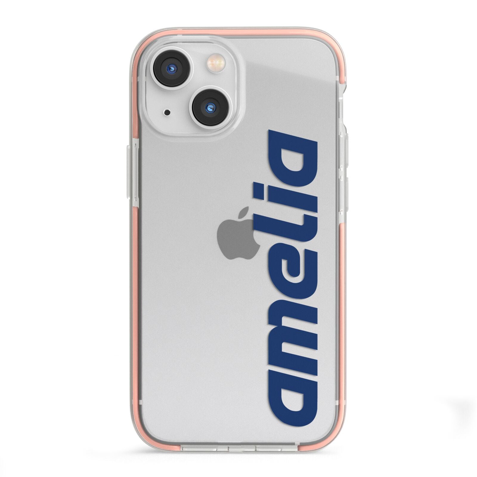 Custom Sci Fi Text iPhone 13 Mini TPU Impact Case with Pink Edges