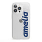 Custom Sci Fi Text iPhone 13 Pro Clear Bumper Case