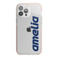 Custom Sci Fi Text iPhone 13 Pro Max TPU Impact Case with Pink Edges