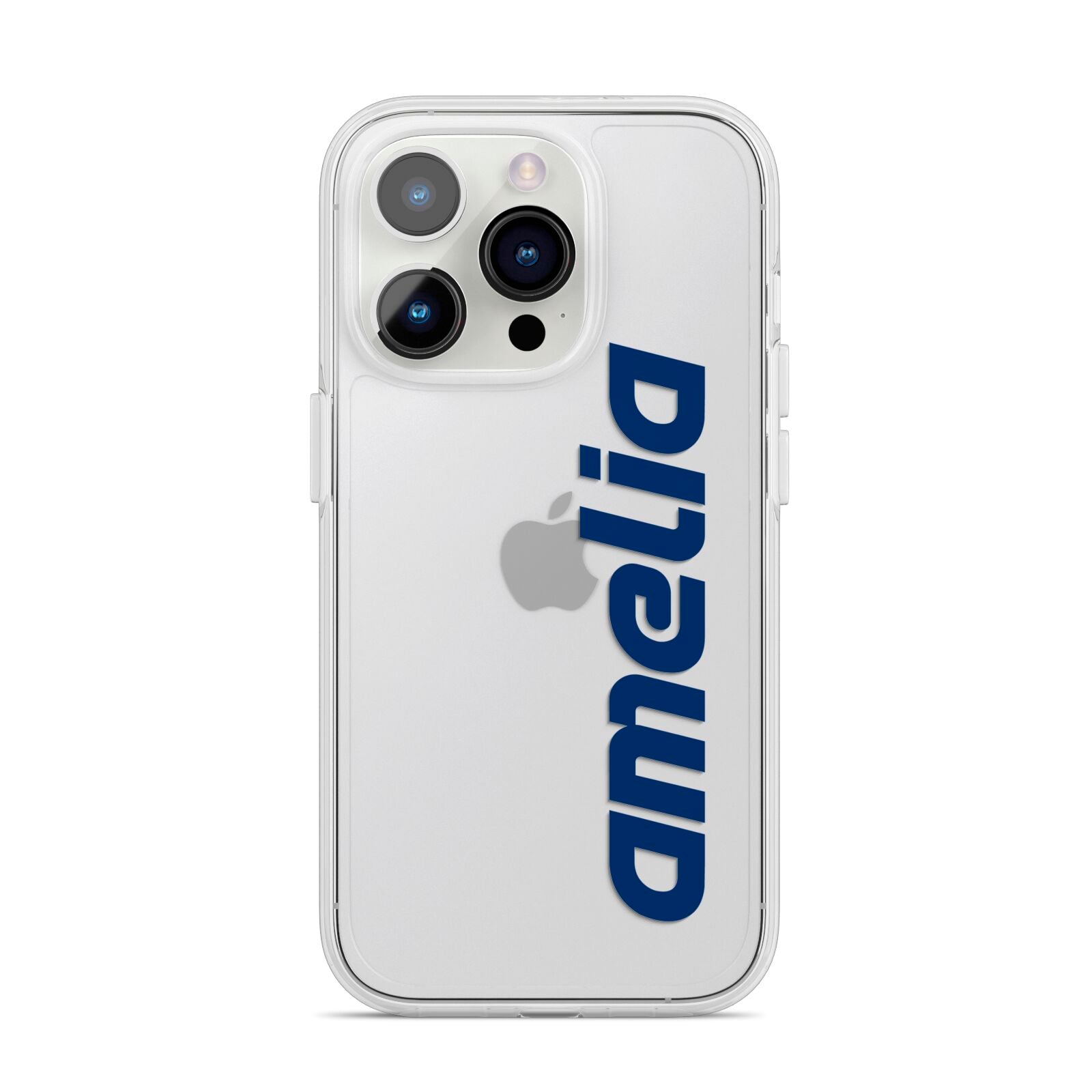 Custom Sci Fi Text iPhone 14 Pro Clear Tough Case Silver