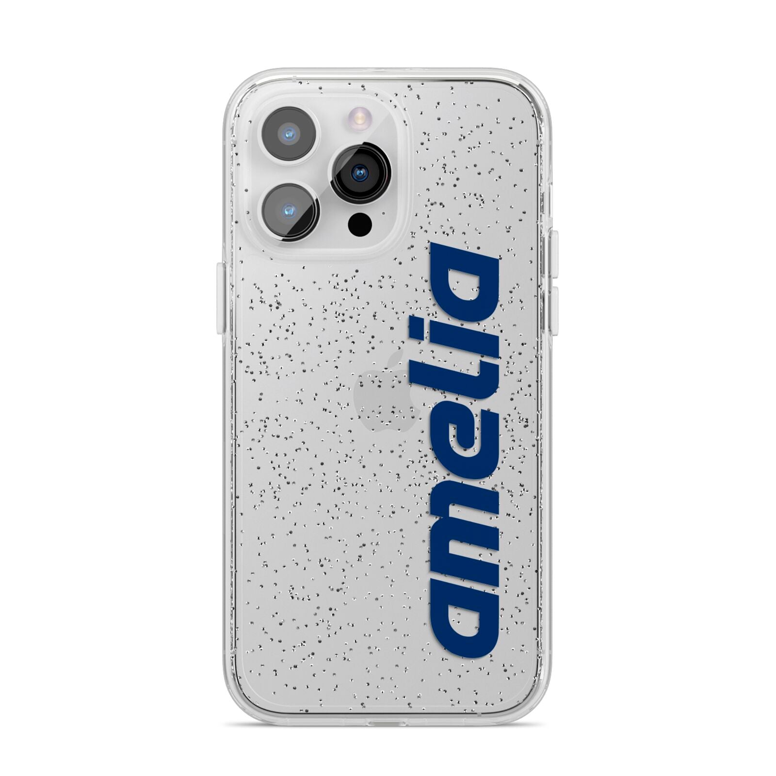 Custom Sci Fi Text iPhone 14 Pro Max Glitter Tough Case Silver