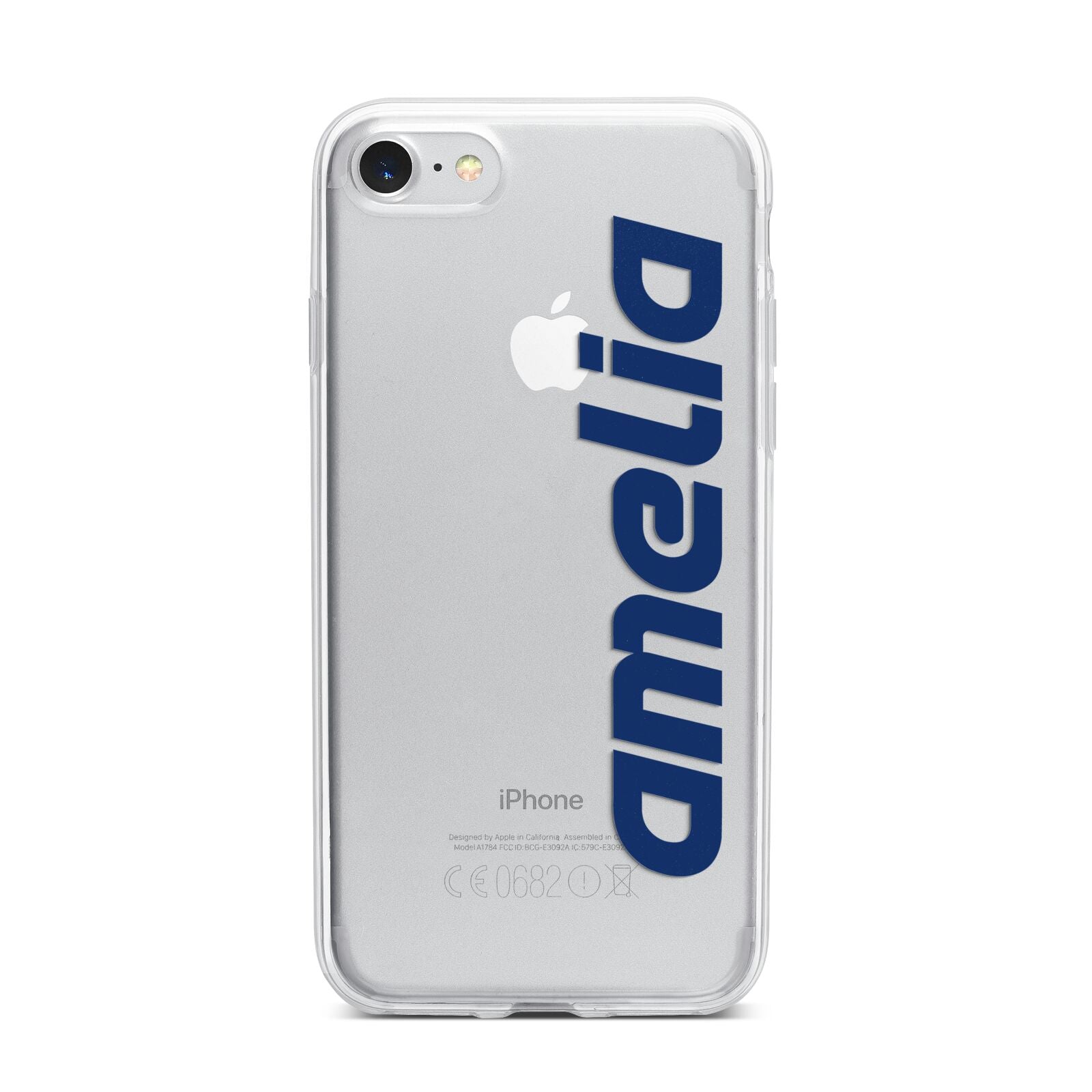 Custom Sci Fi Text iPhone 7 Bumper Case on Silver iPhone