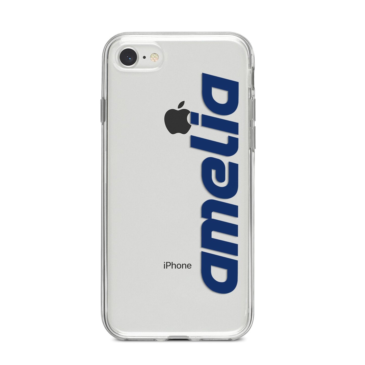 Custom Sci Fi Text iPhone 8 Bumper Case on Silver iPhone