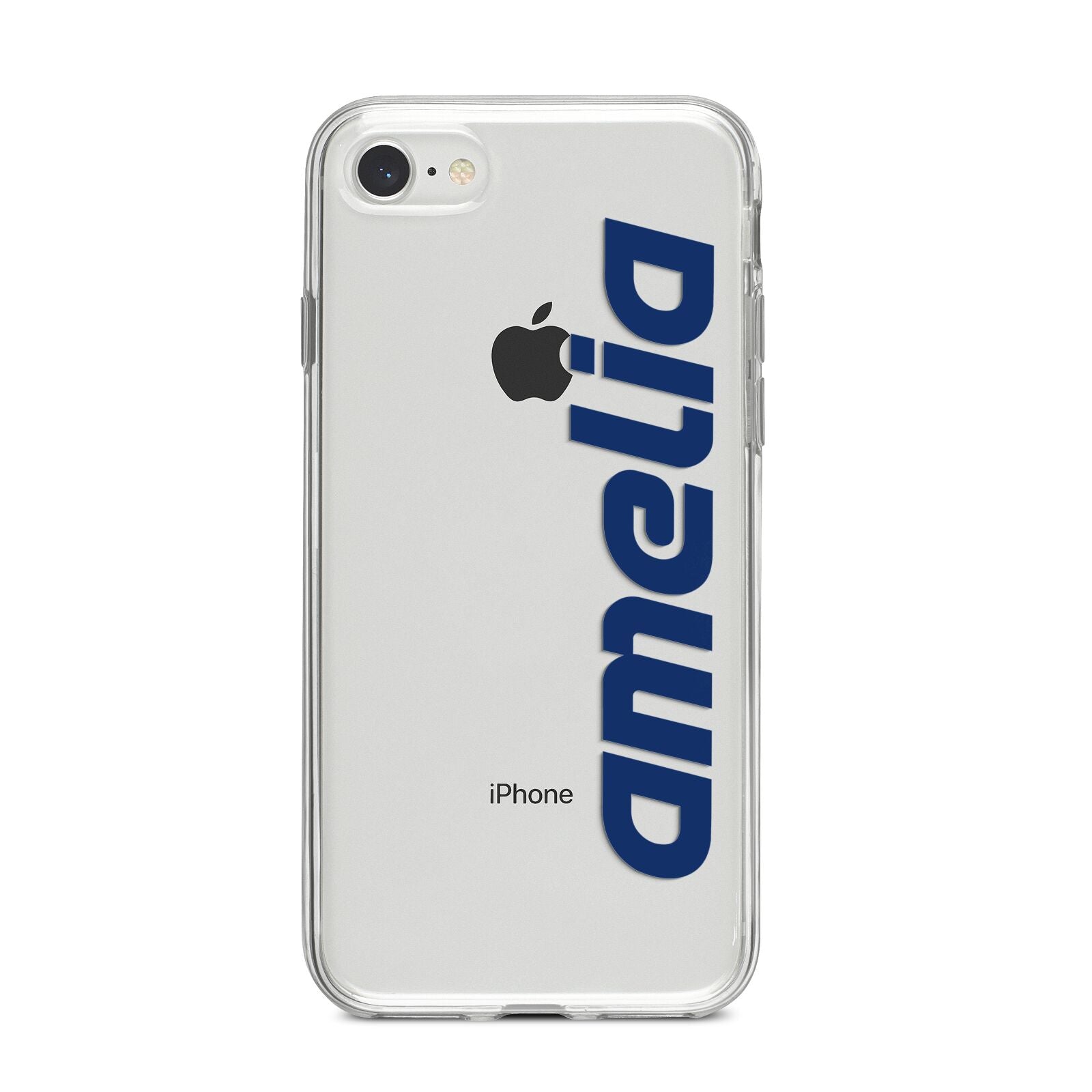 Custom Sci Fi Text iPhone 8 Bumper Case on Silver iPhone