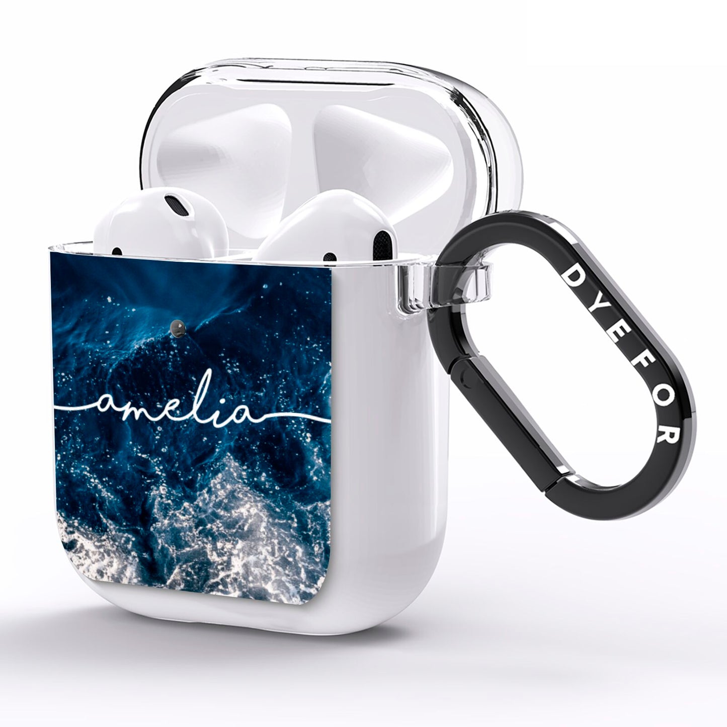 Custom Sea AirPods Clear Case Side Image
