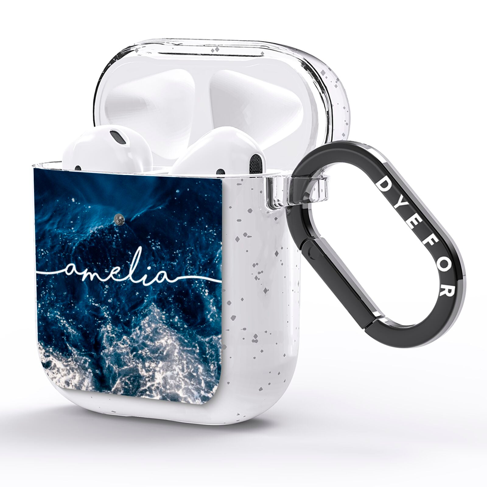 Custom Sea AirPods Glitter Case Side Image