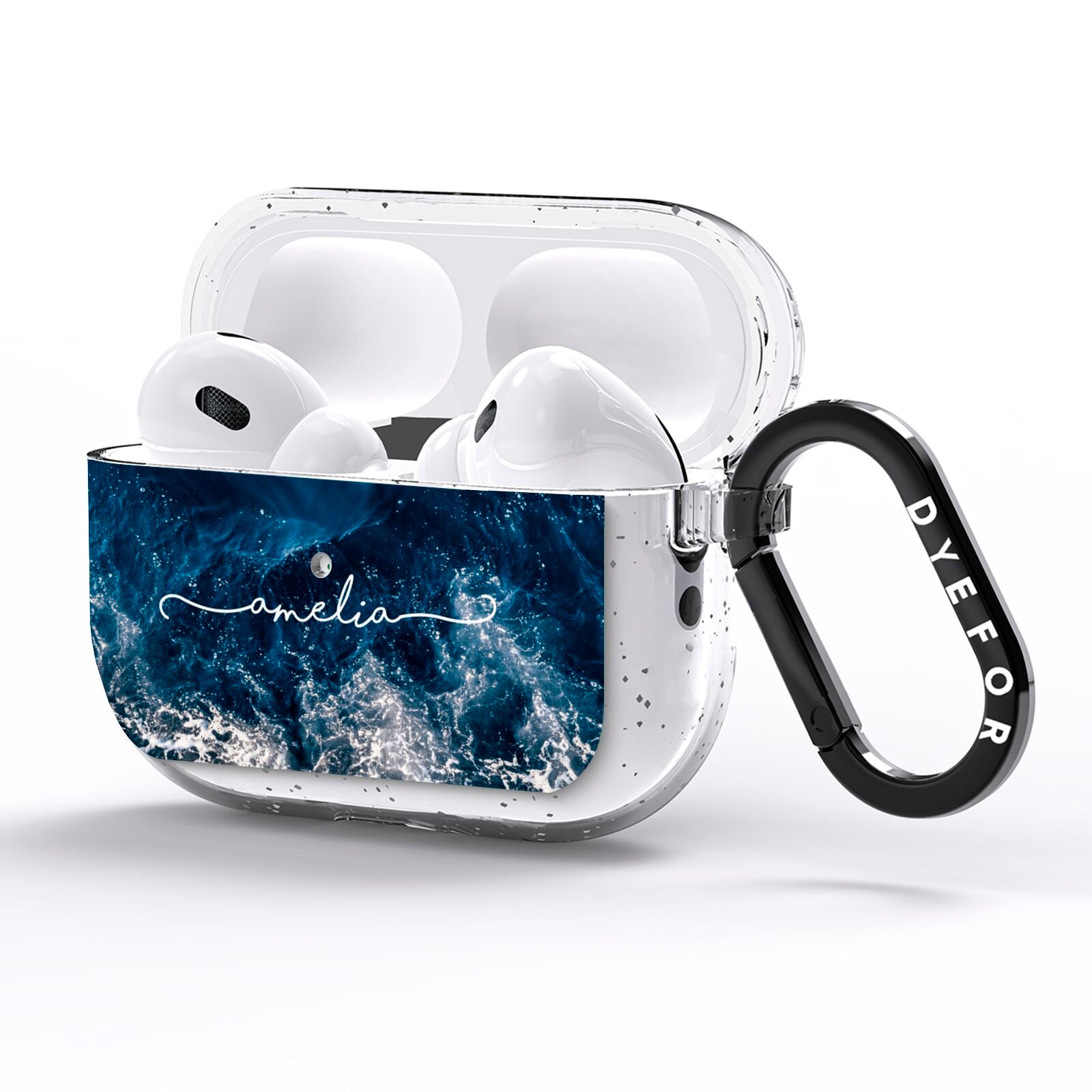 Custom Sea AirPods Pro Glitter Case Side Image