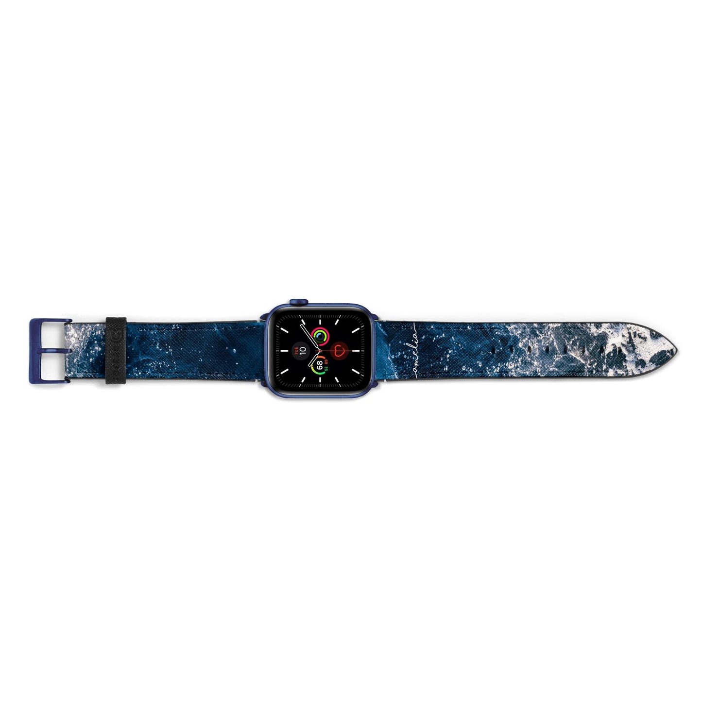Custom Sea Apple Watch Strap Landscape Image Blue Hardware
