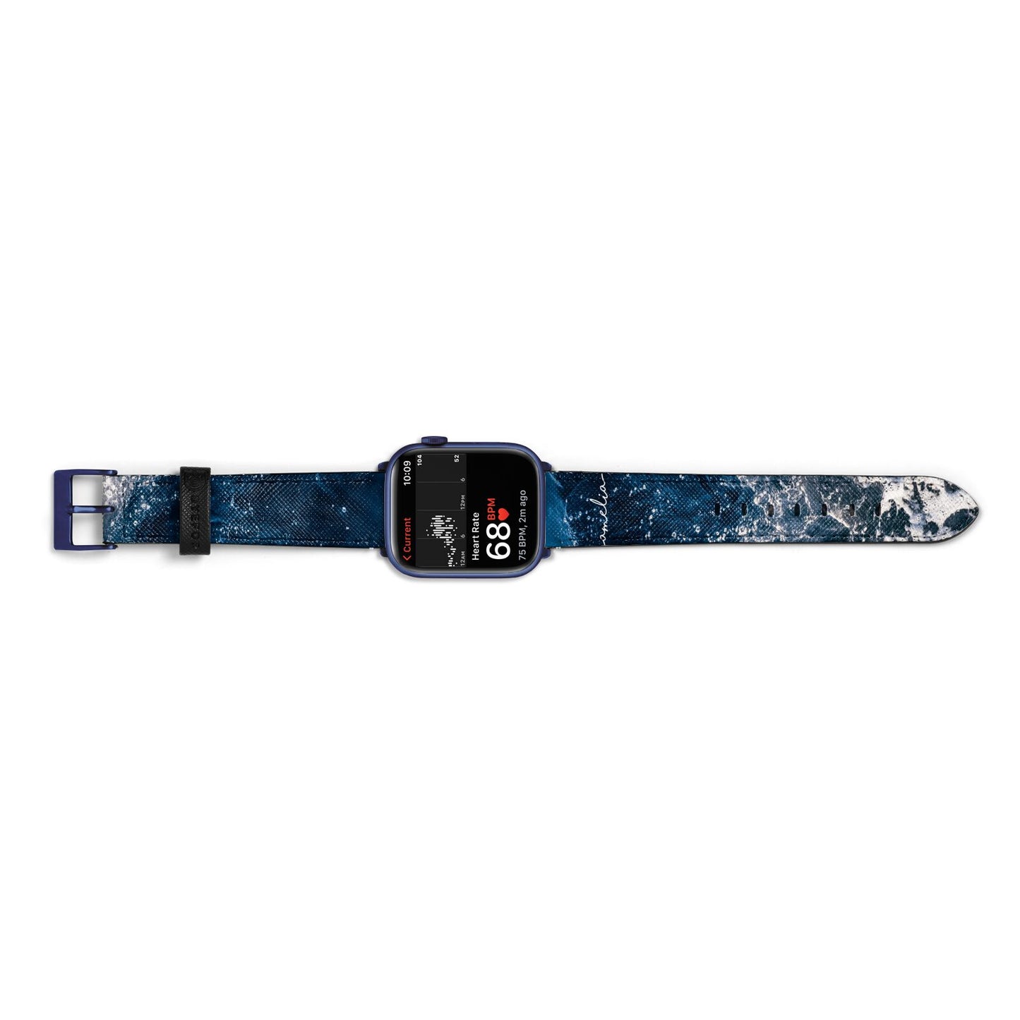 Custom Sea Apple Watch Strap Size 38mm Landscape Image Blue Hardware