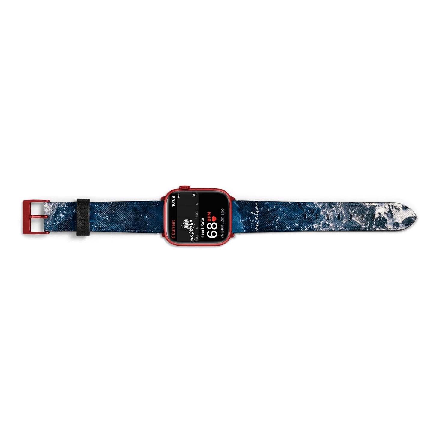 Custom Sea Apple Watch Strap Size 38mm Landscape Image Red Hardware