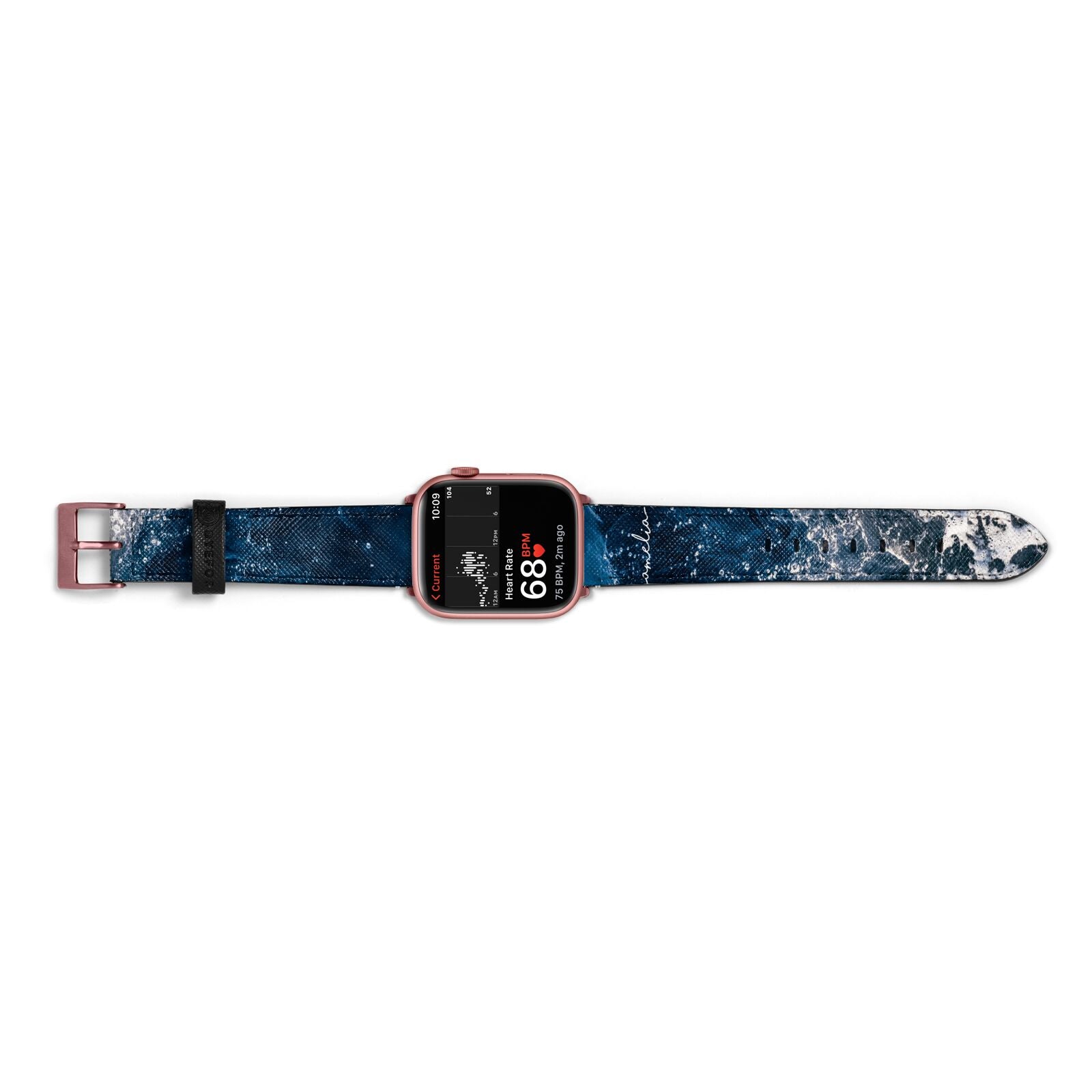 Custom Sea Apple Watch Strap Size 38mm Landscape Image Rose Gold Hardware