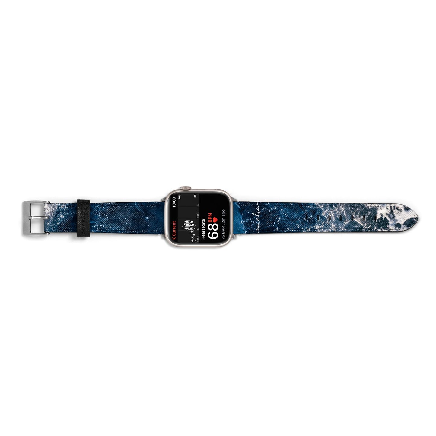 Custom Sea Apple Watch Strap Size 38mm Landscape Image Silver Hardware