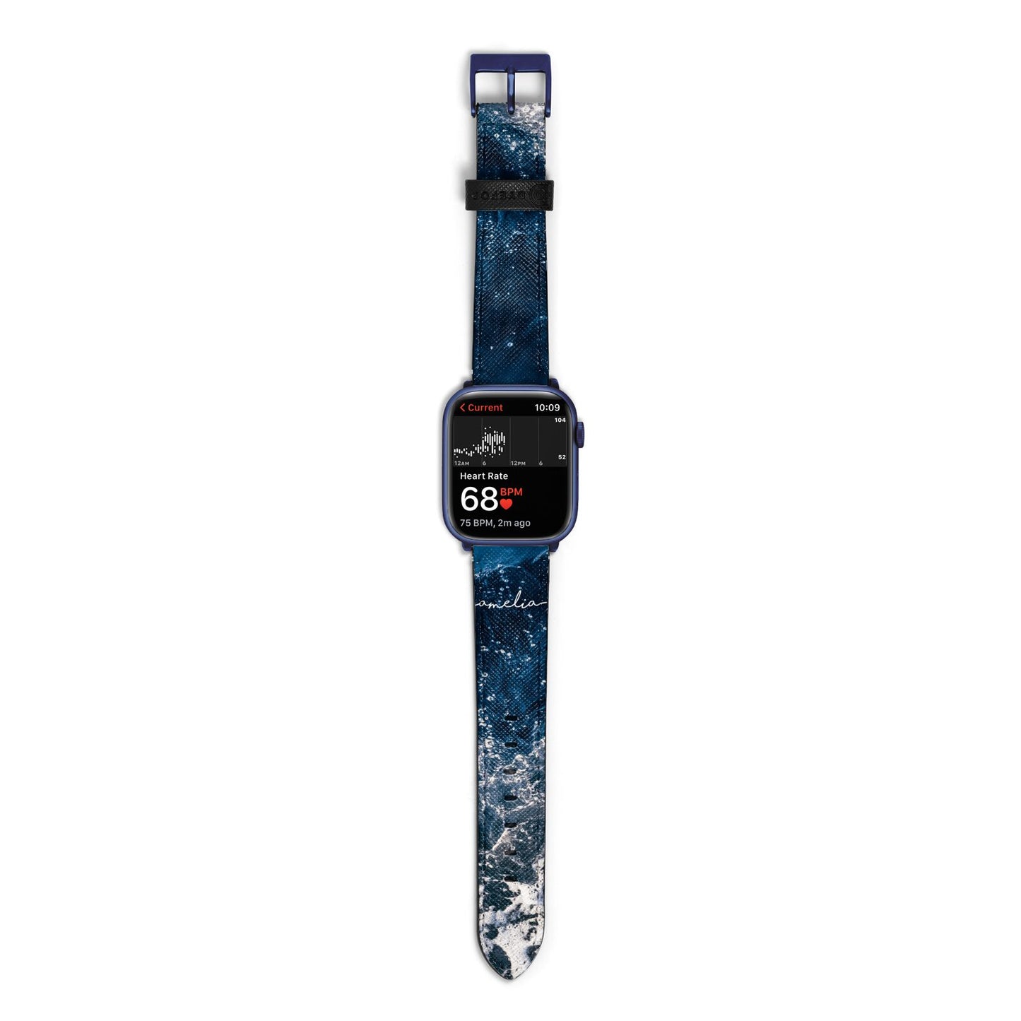 Custom Sea Apple Watch Strap Size 38mm with Blue Hardware