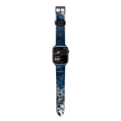 Custom Sea Apple Watch Strap Size 38mm with Space Grey Hardware
