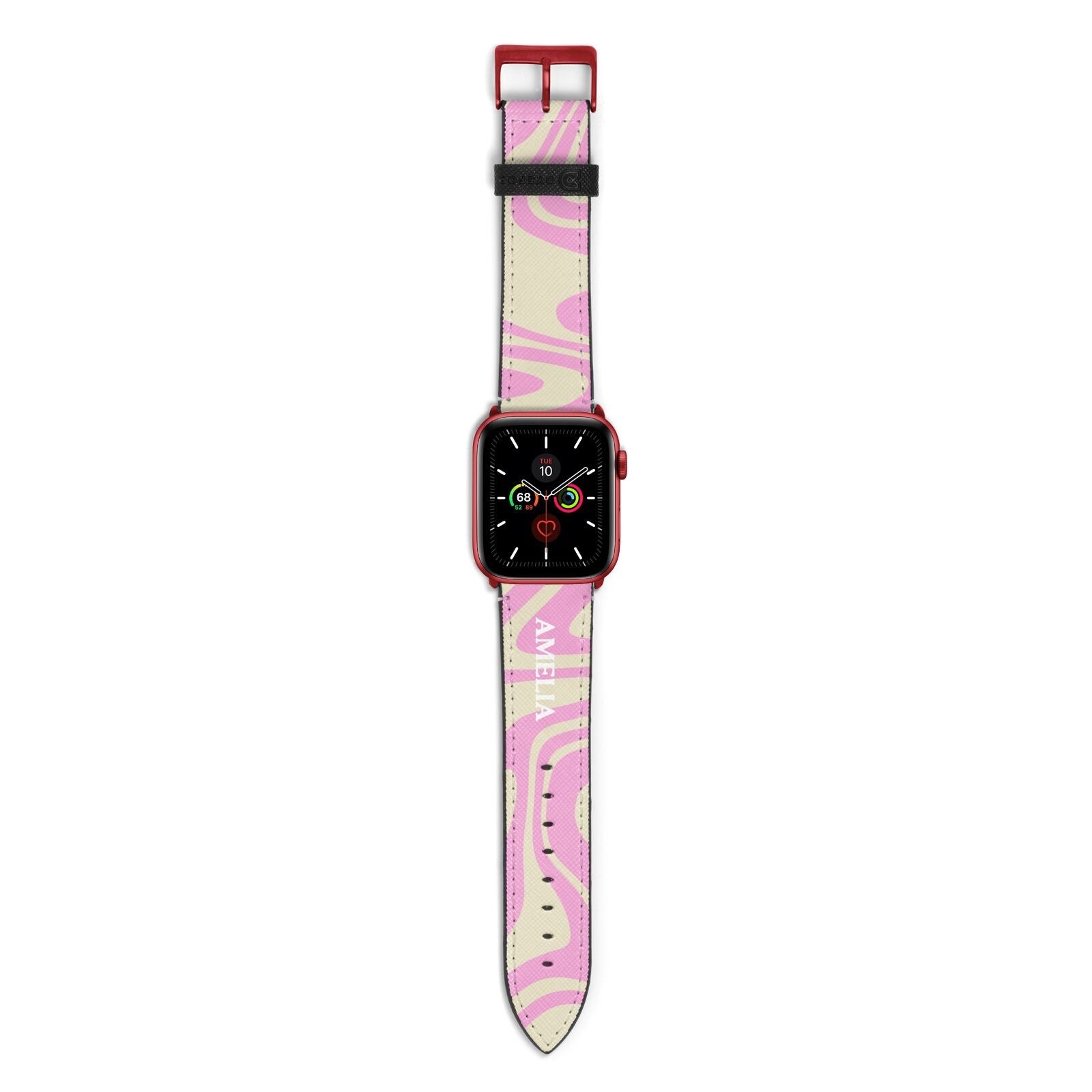 Custom Seventies Apple Watch Strap with Red Hardware