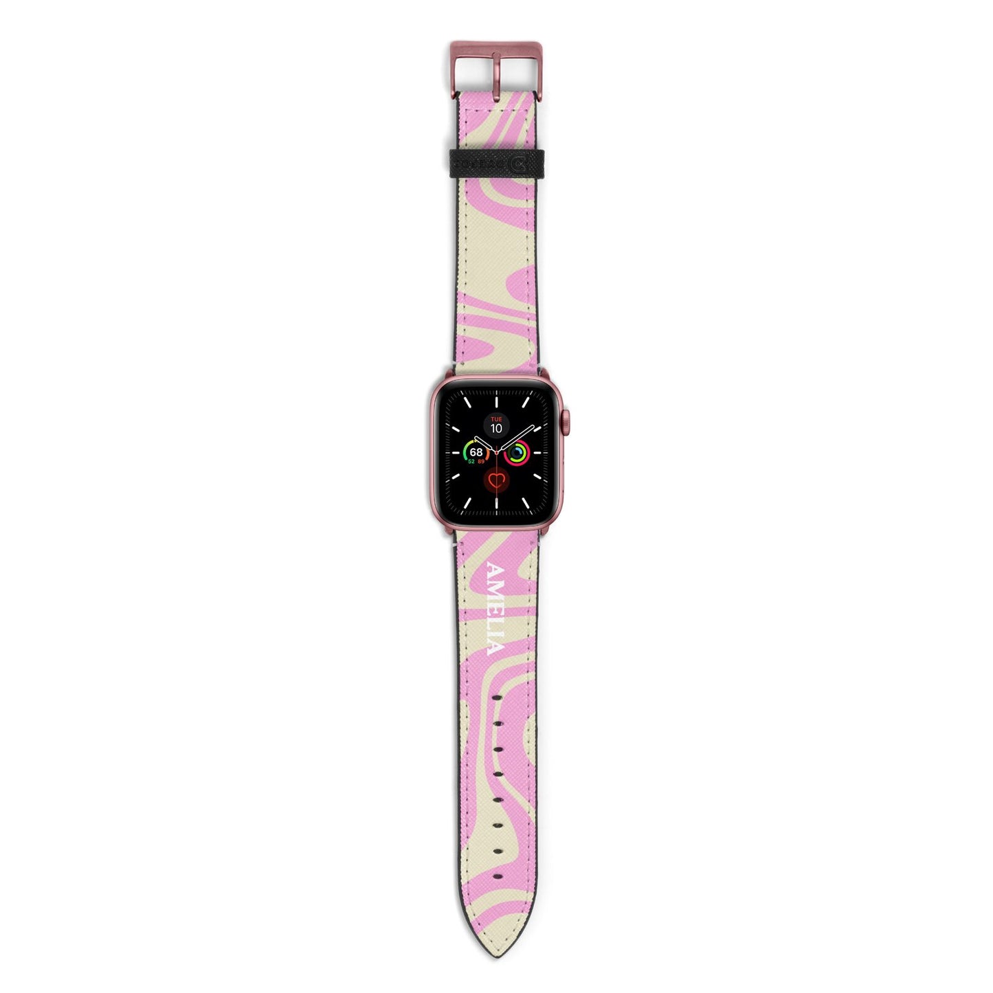 Custom Seventies Apple Watch Strap with Rose Gold Hardware