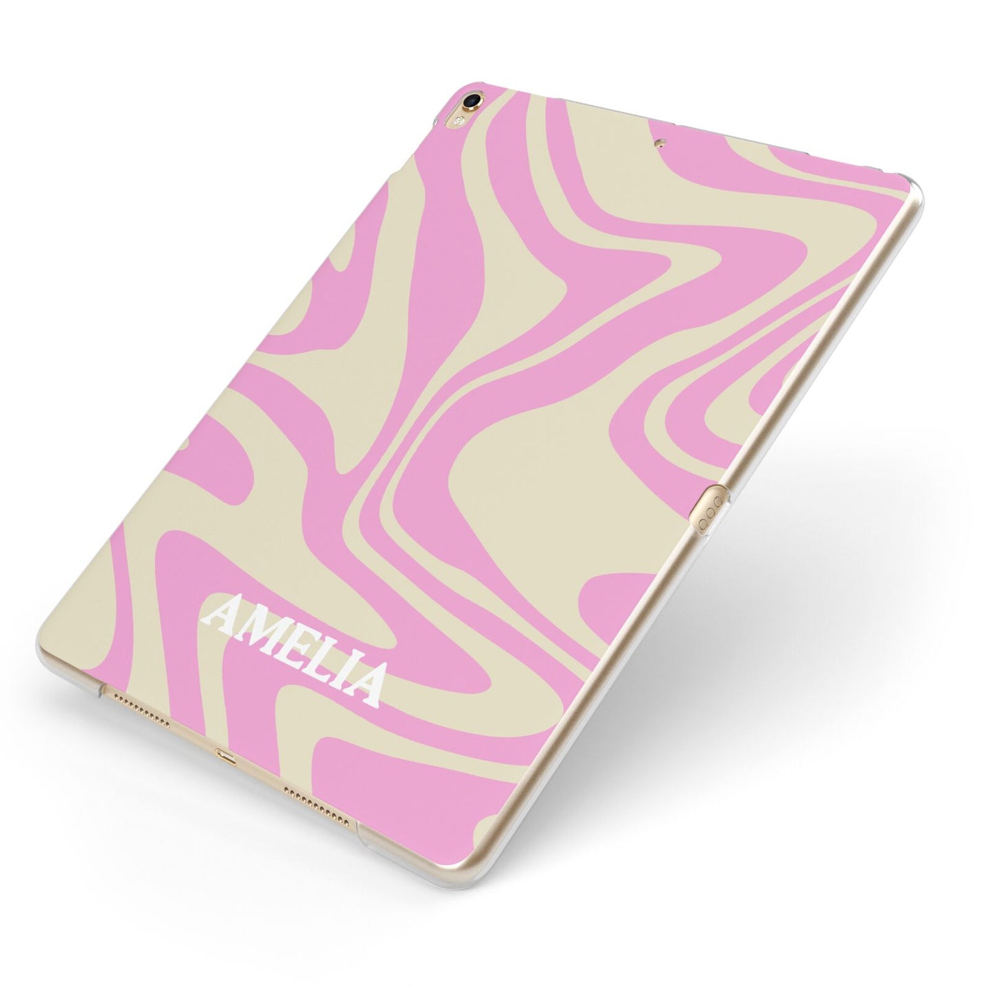 Custom Seventies Apple iPad Case on Gold iPad Side View