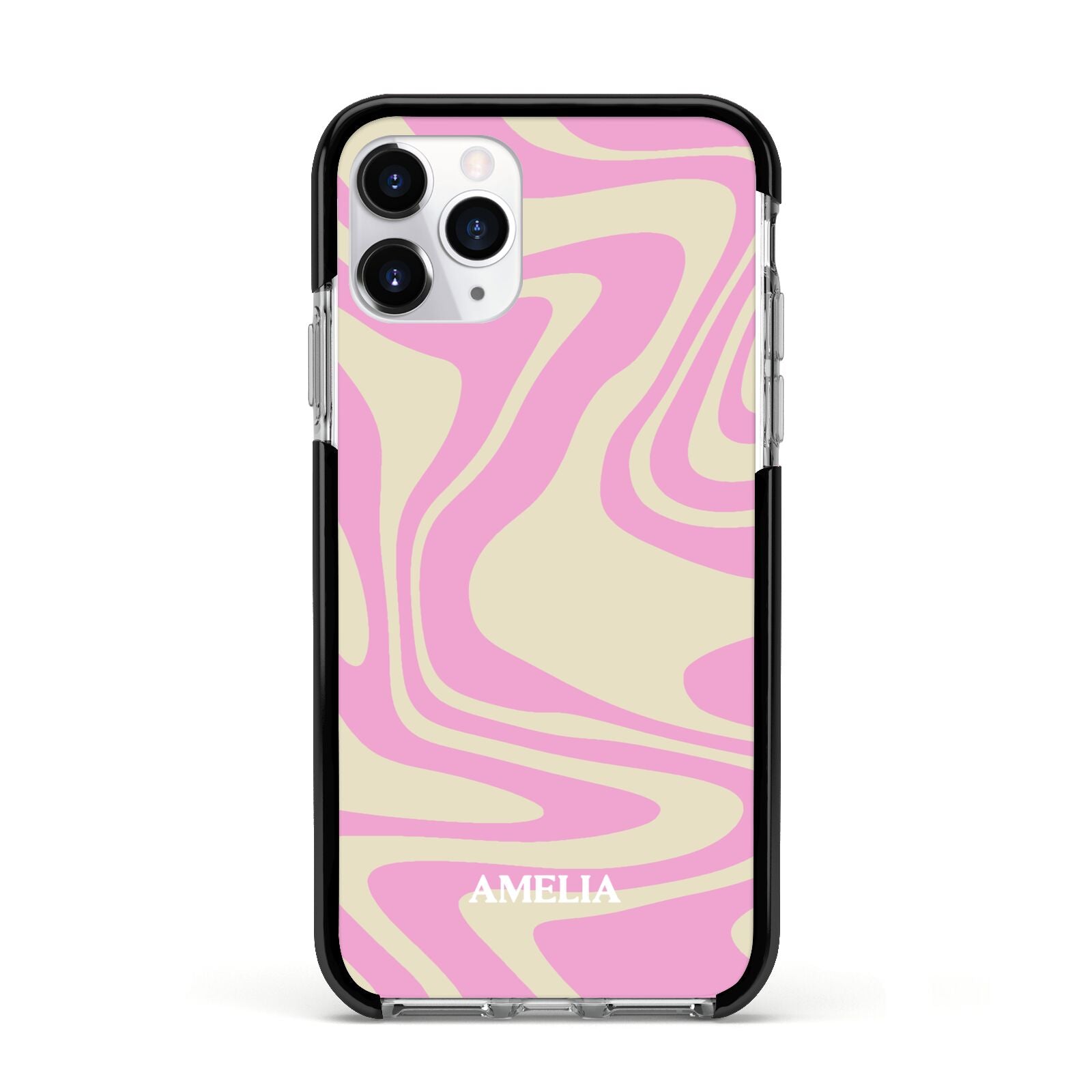 Custom Seventies Apple iPhone 11 Pro in Silver with Black Impact Case