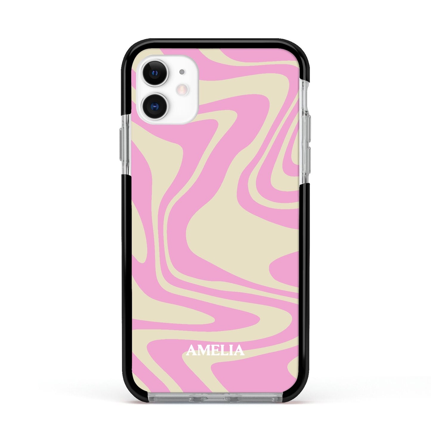 Custom Seventies Apple iPhone 11 in White with Black Impact Case