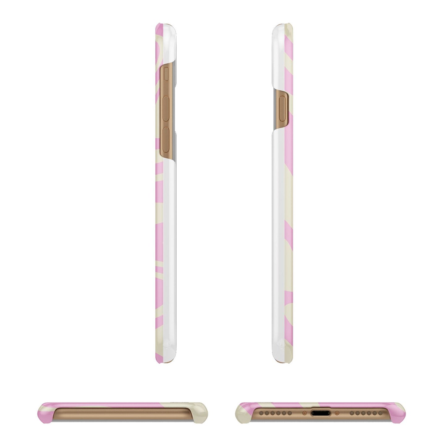 Custom Seventies Apple iPhone 7 8 3D Wrap Snap Case Angled Images