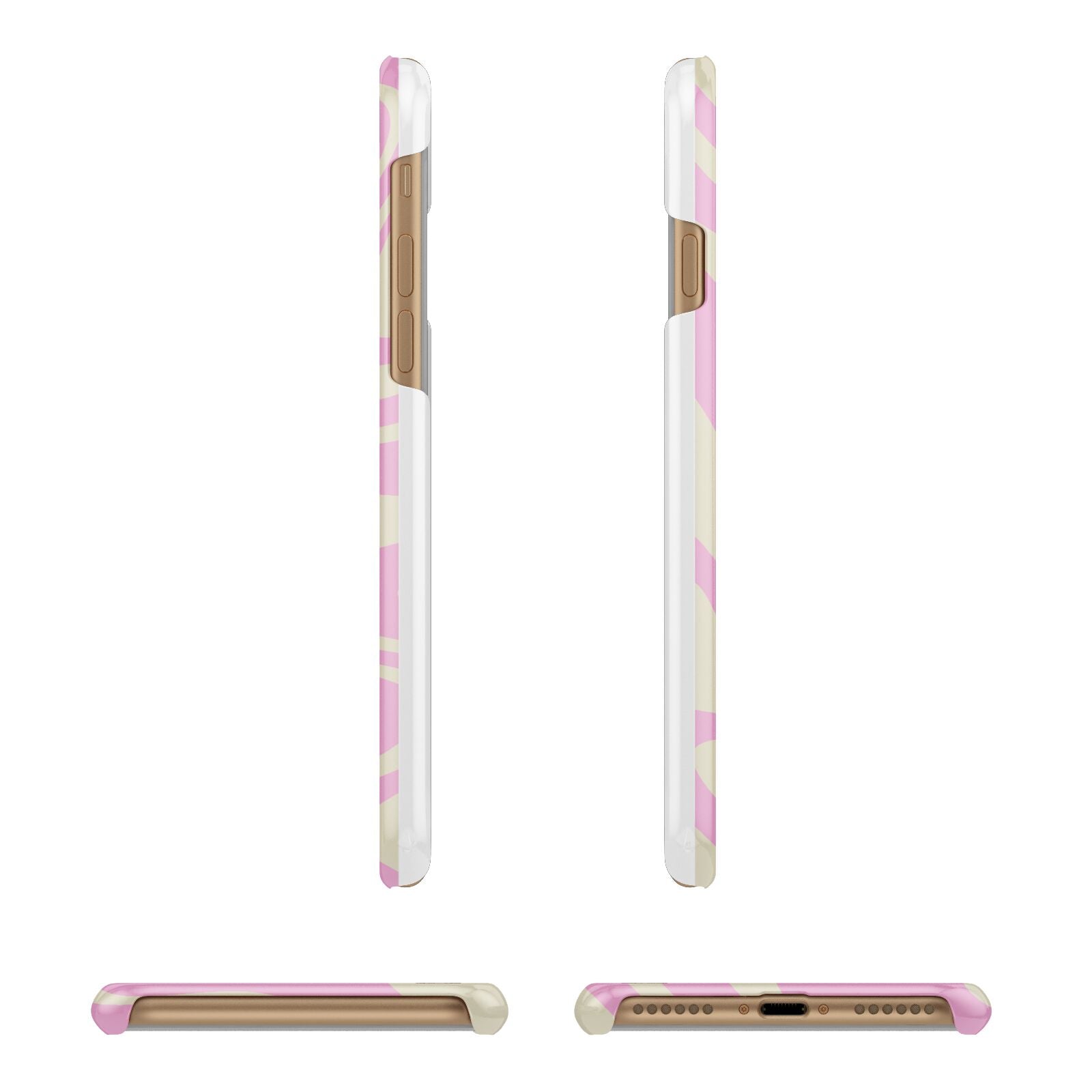 Custom Seventies Apple iPhone 7 8 3D Wrap Snap Case Angled Images