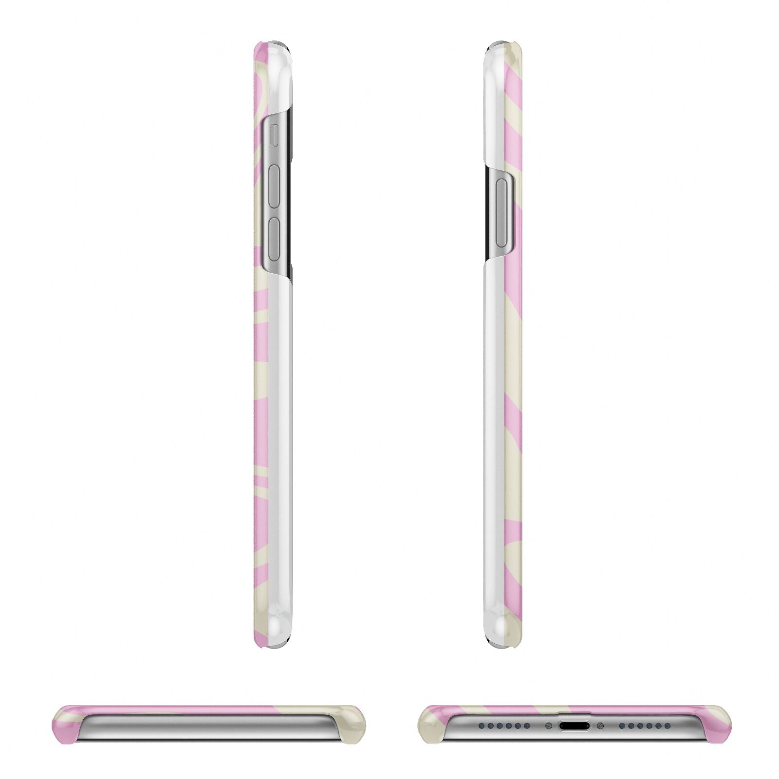 Custom Seventies Apple iPhone XR 3D Wrap Snap Case Angled Images on White Phone