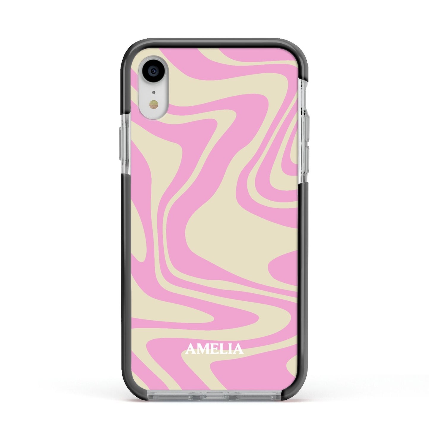 Custom Seventies Apple iPhone XR Impact Case Black Edge on Silver Phone