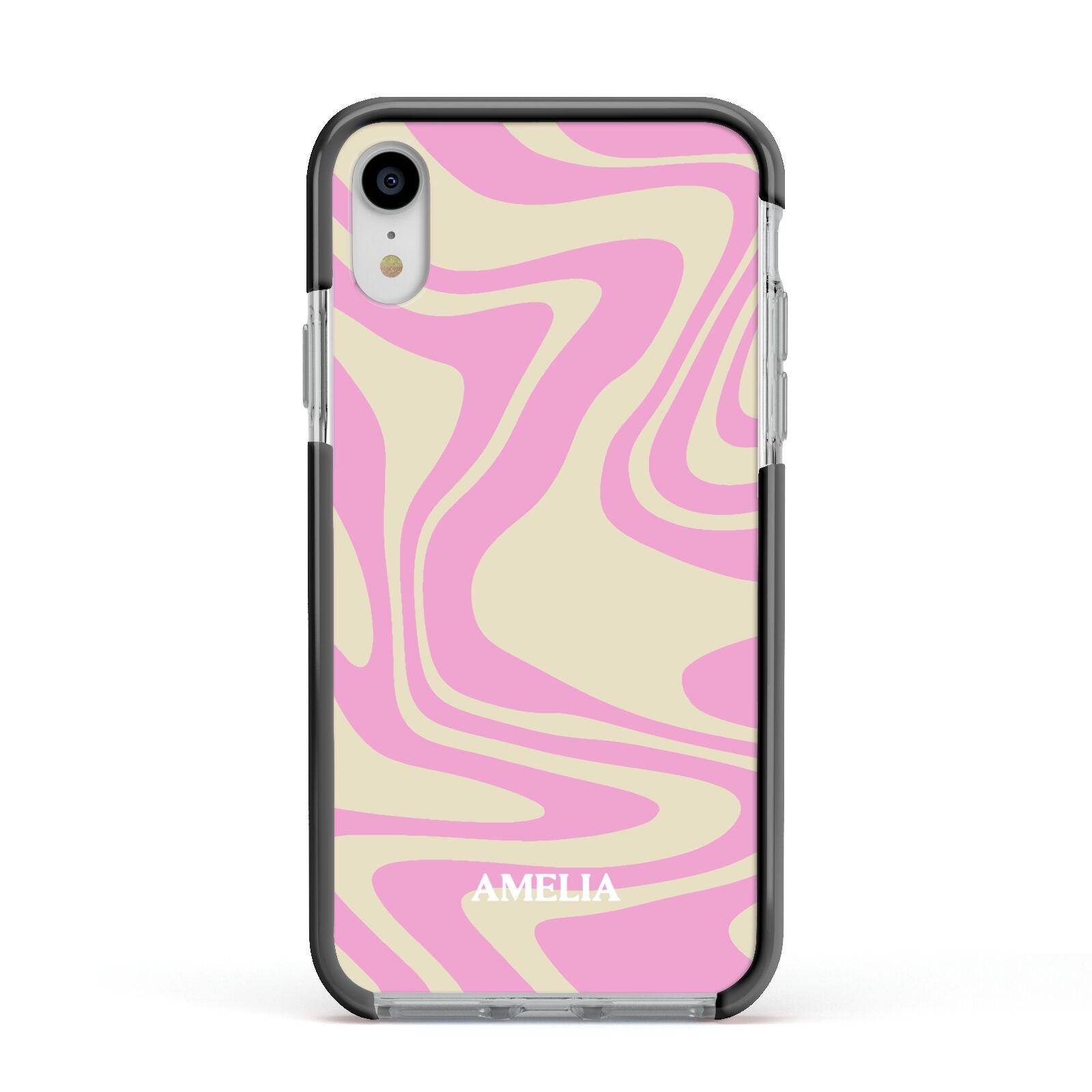 Custom Seventies Apple iPhone XR Impact Case Black Edge on Silver Phone