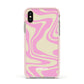 Custom Seventies Apple iPhone Xs Impact Case Pink Edge on Gold Phone